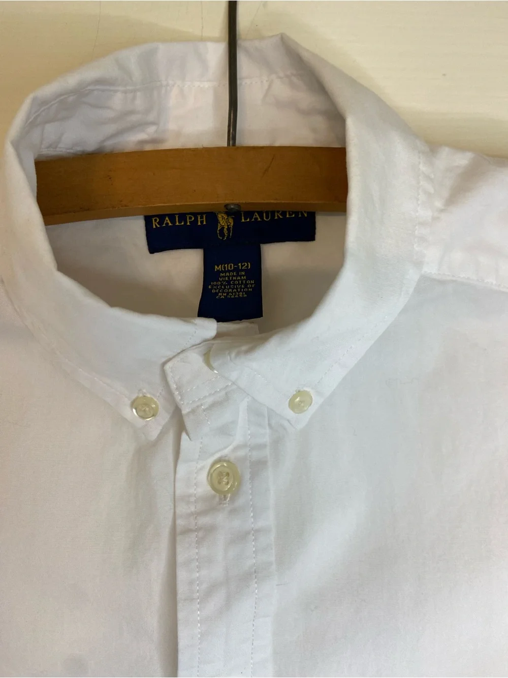 Ralph Lauren White Short-Sleeve Oxford Shirt Boys M 10-12